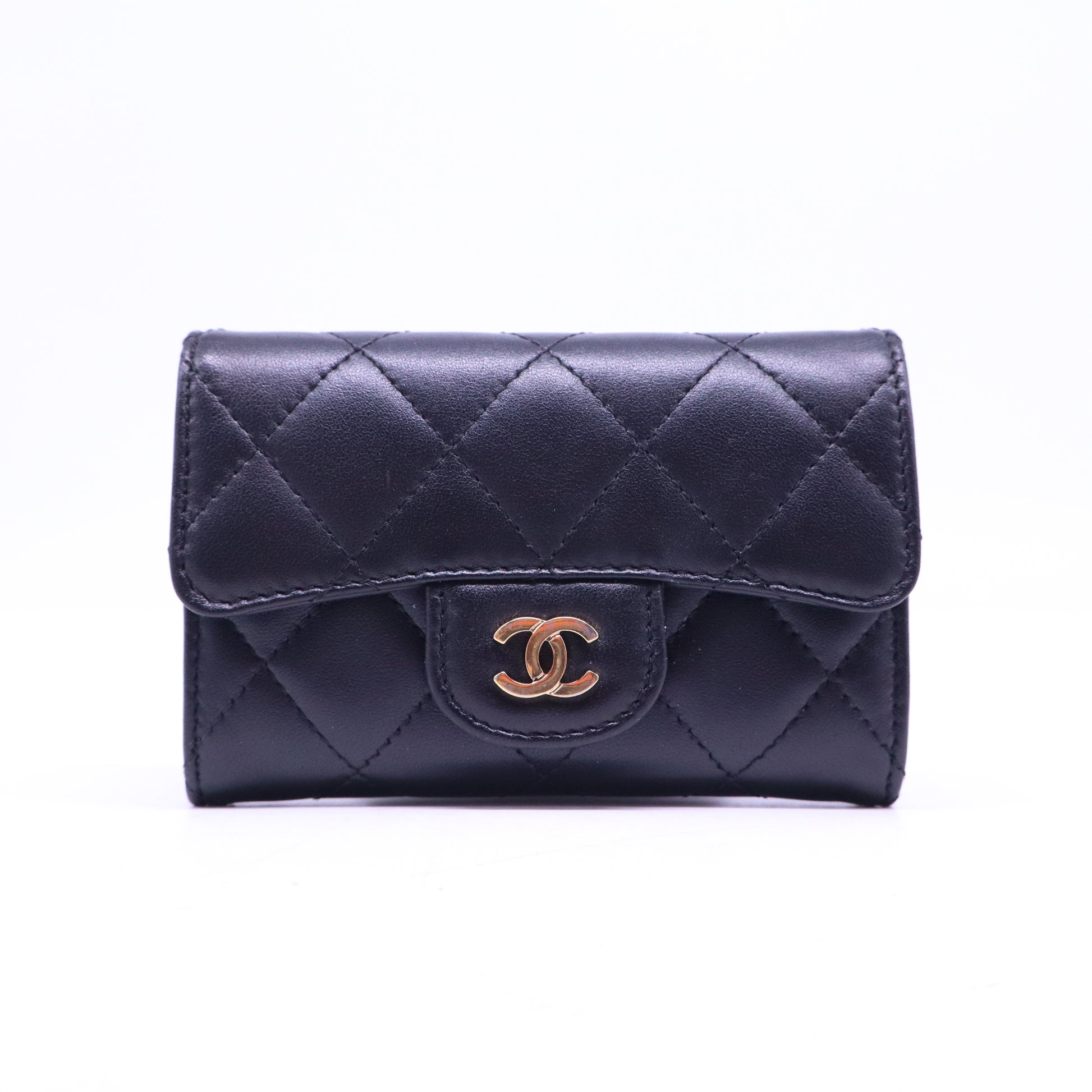 Flap Card Holder Interlocking CC Logo Wallet W20762