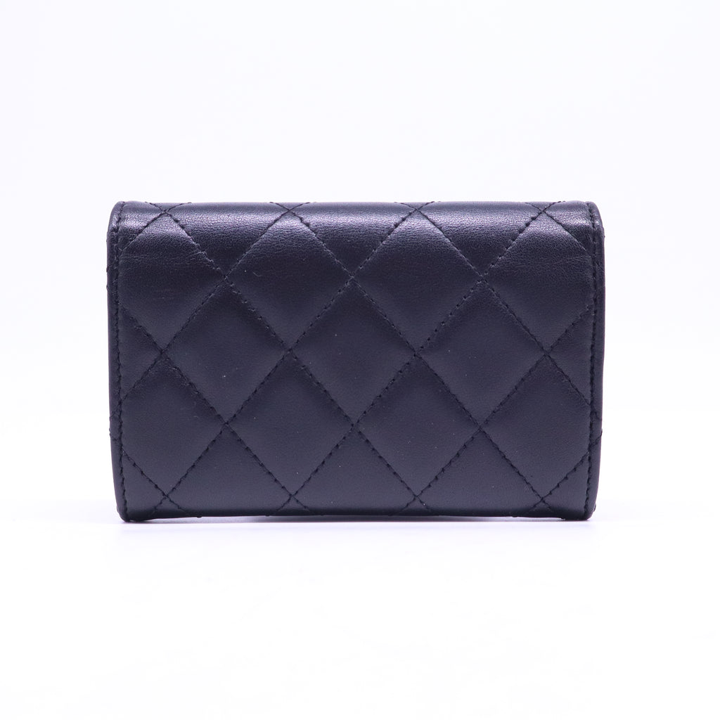 Flap Card Holder Interlocking CC Logo Wallet W20762