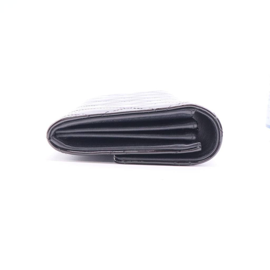 Chanel CC Brilliant Flap Wallet Quilted Patent Long LDJ2696 Twins