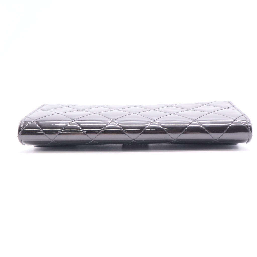 Chanel CC Brilliant Flap Wallet Quilted Patent Long LDJ2696 Twins