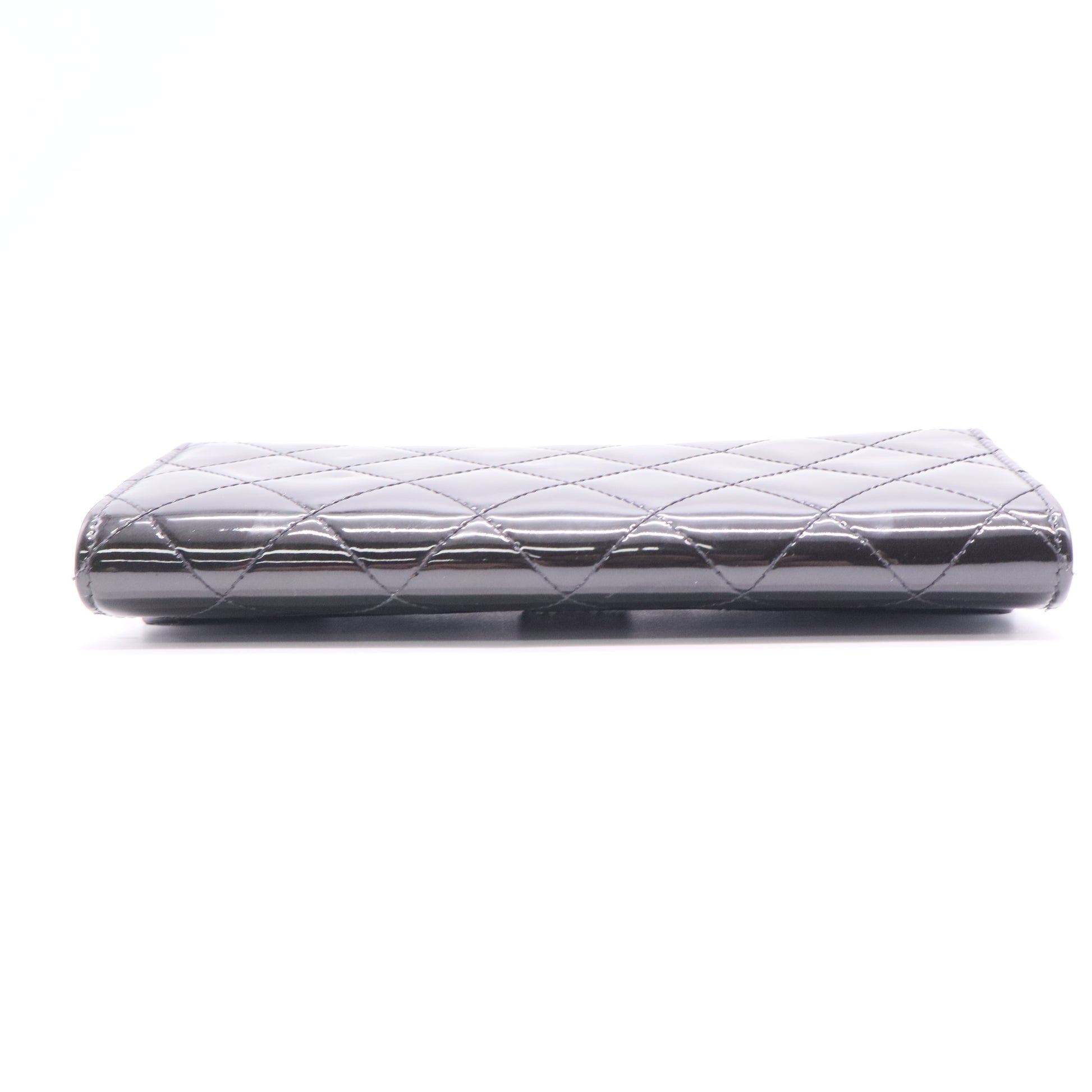Chanel CC Brilliant Flap Wallet Quilted Patent Long LDJ2696 Twins