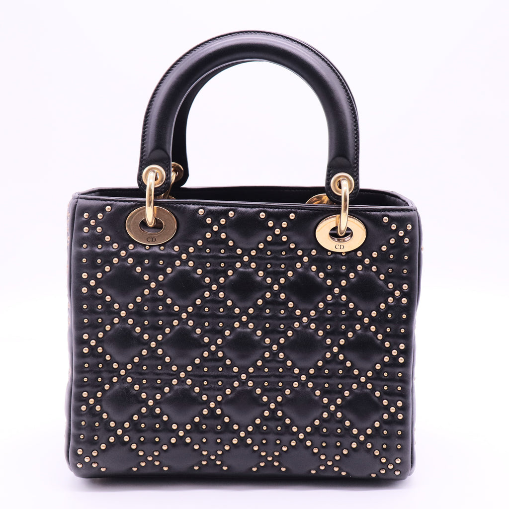 Cannage Studded Medium Supple Lady Dior
