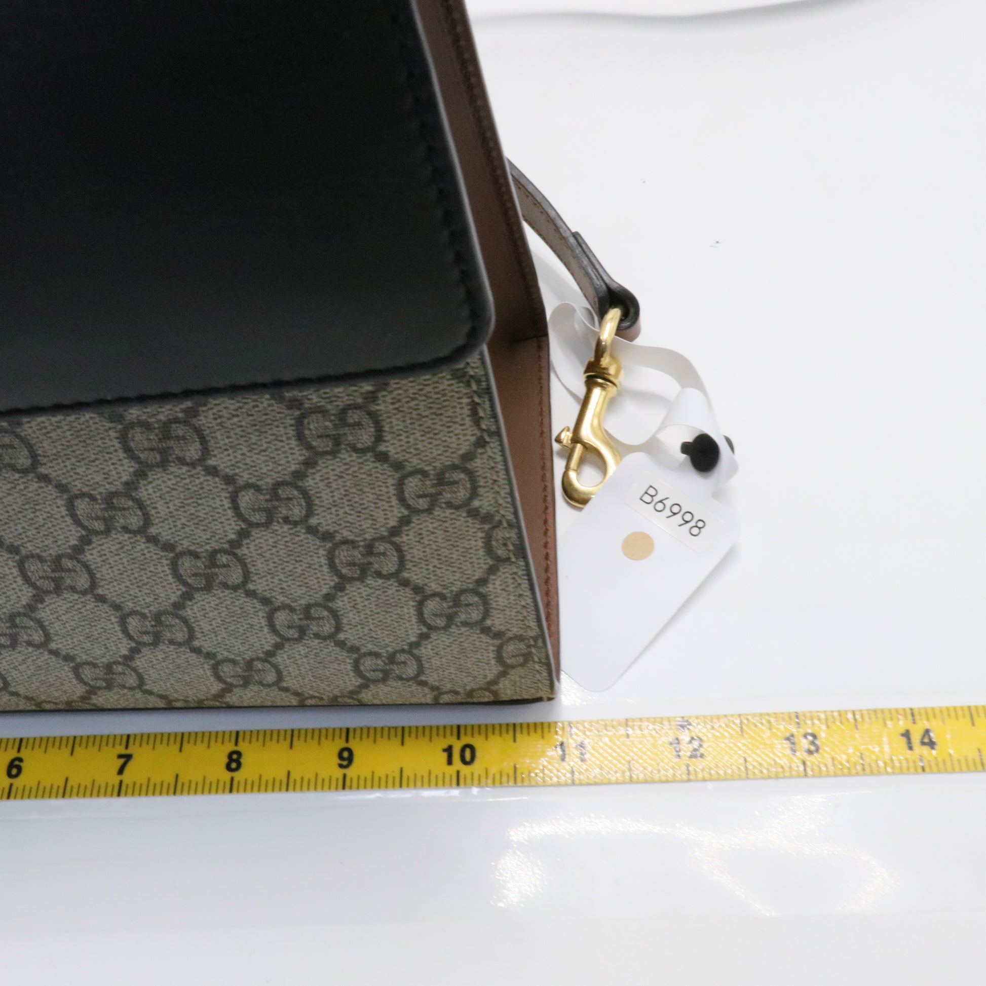 Padlock Top Handle Bag GG Coated Canvas and Leather Small