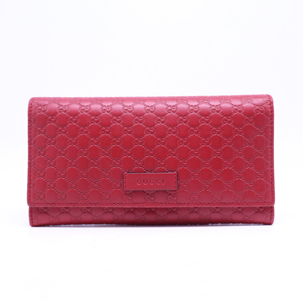 Micro Guccissima Continental Flap Leather Wallet  W20688