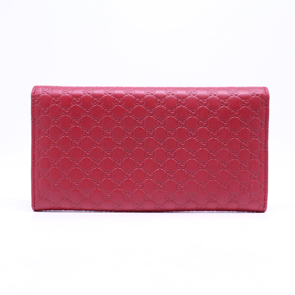 Micro Guccissima Continental Flap Leather Wallet  W20688