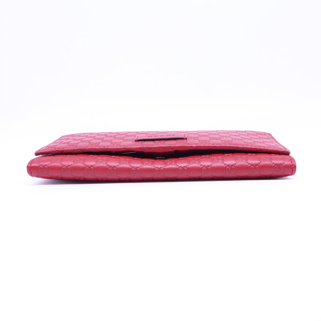 Micro Guccissima Continental Flap Leather Wallet  W20688