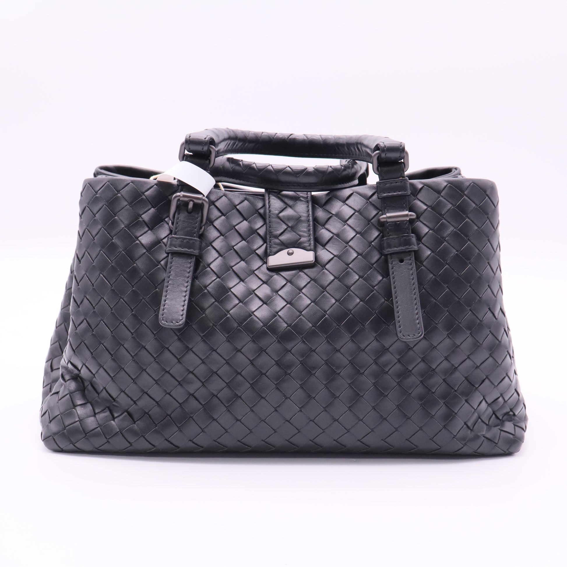 Light Calf Intrecciato Small Roma Black