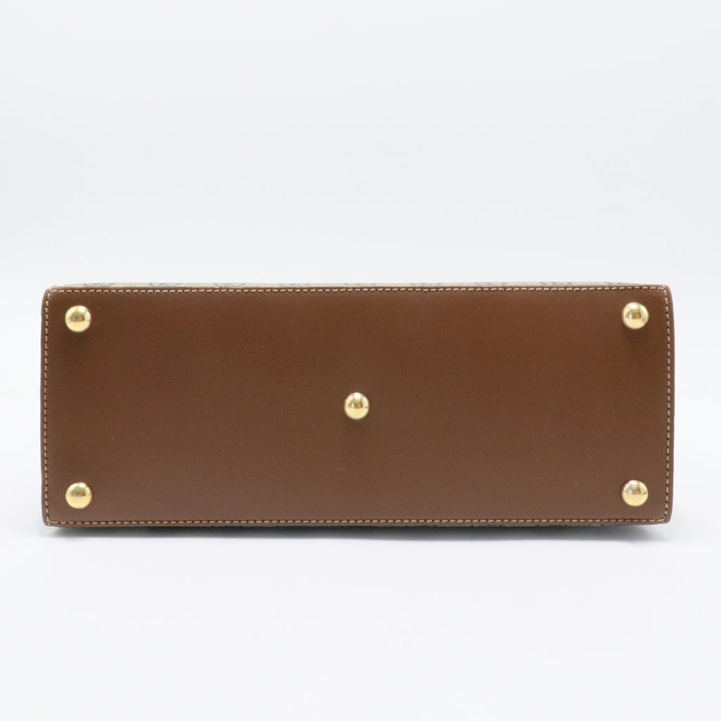 Padlock Top Handle Bag GG Coated Canvas and Leather Small