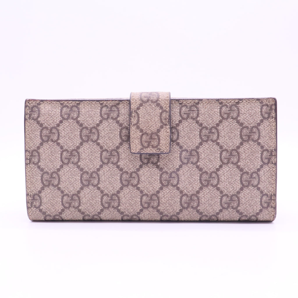 Beige GG Supreme Canvas Interlocking G Continental Wallet