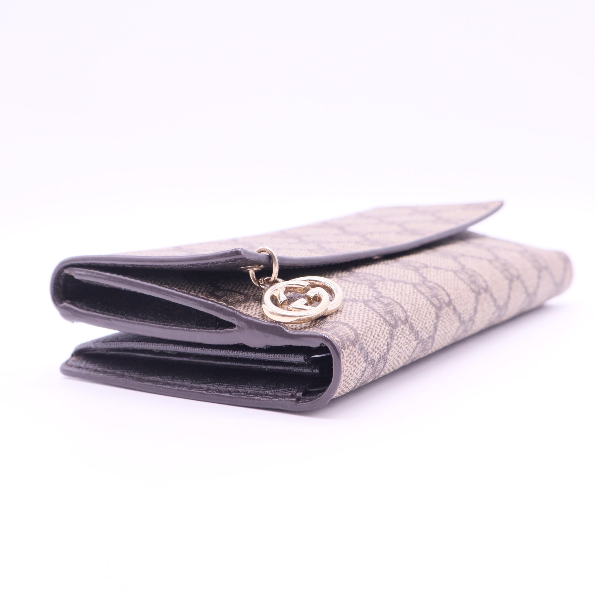 Beige GG Supreme Canvas Interlocking G Continental Wallet