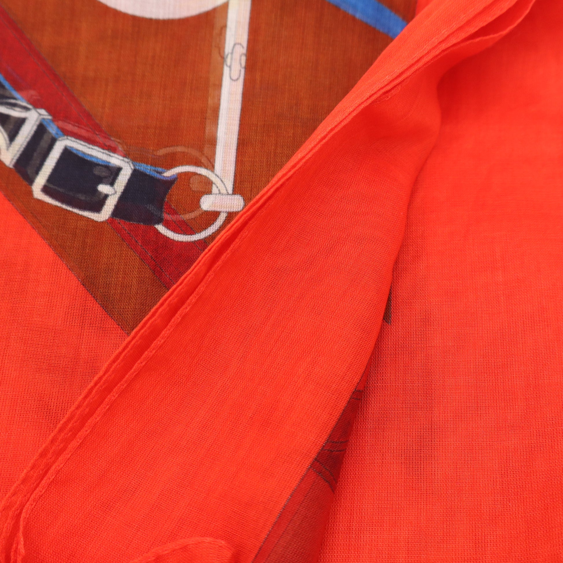 Hermes  Orange/Gris/Ciel Cotton Scarf twins LDJ5540