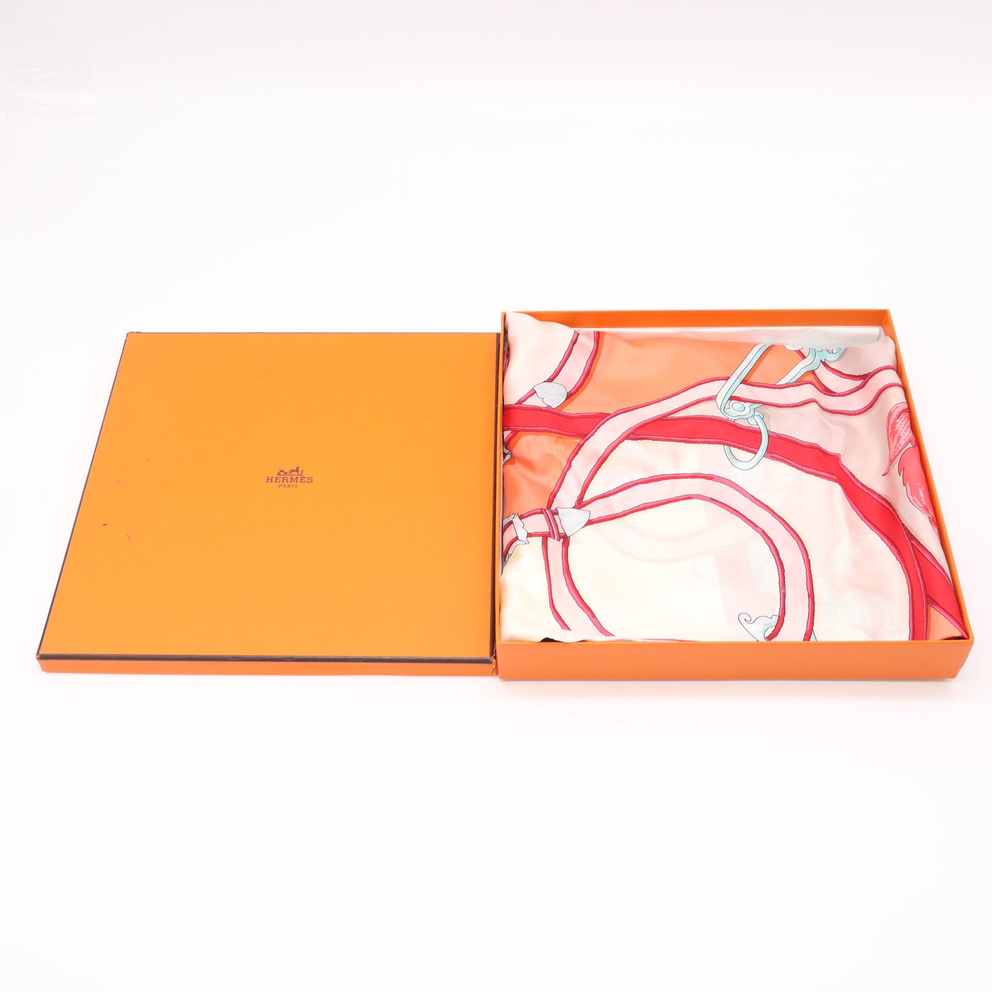 Hermes Scarf Muffler Bordeaux Ribbon Twill Silk Pink Flowers of South Africa Scarf twins LDJ5539