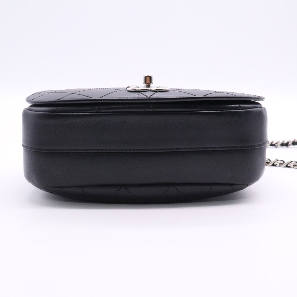 Calfskin Stitched Small Ring My Bag Flap Crossbody Bag Black Twins LDJ2721