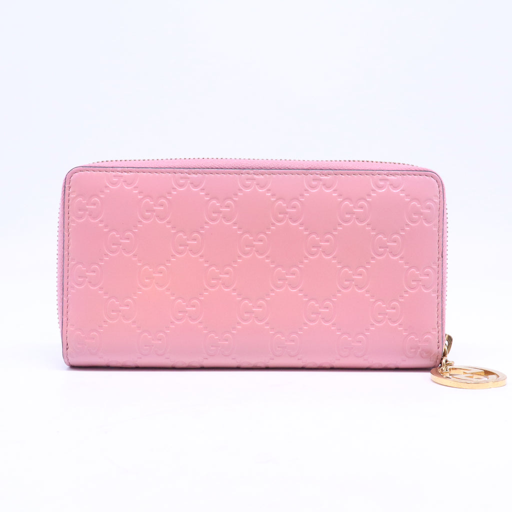 Guccissima Icon Zip Around Wallet Carmine Rose W20766