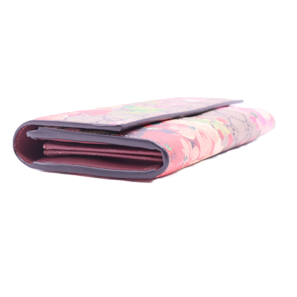 Canvas Floral Print Continental Wallet