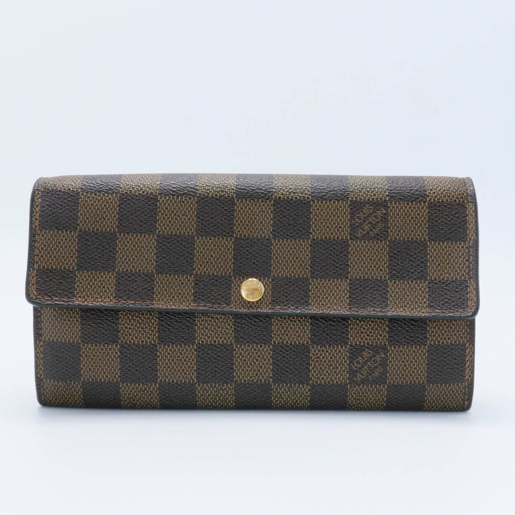 Damier Ebene Canvas Sarah Long Wallet