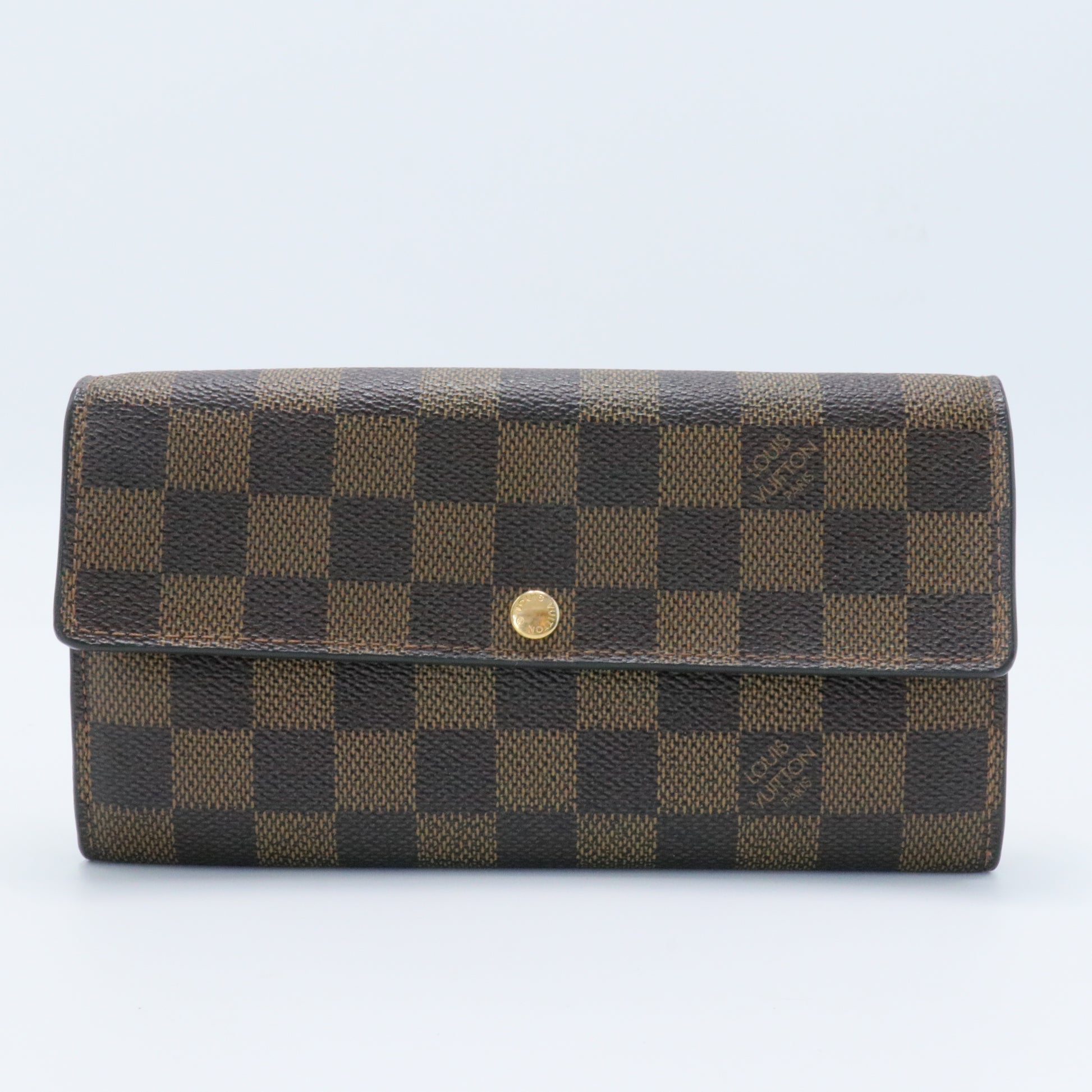 Damier Ebene Canvas Sarah Long Wallet