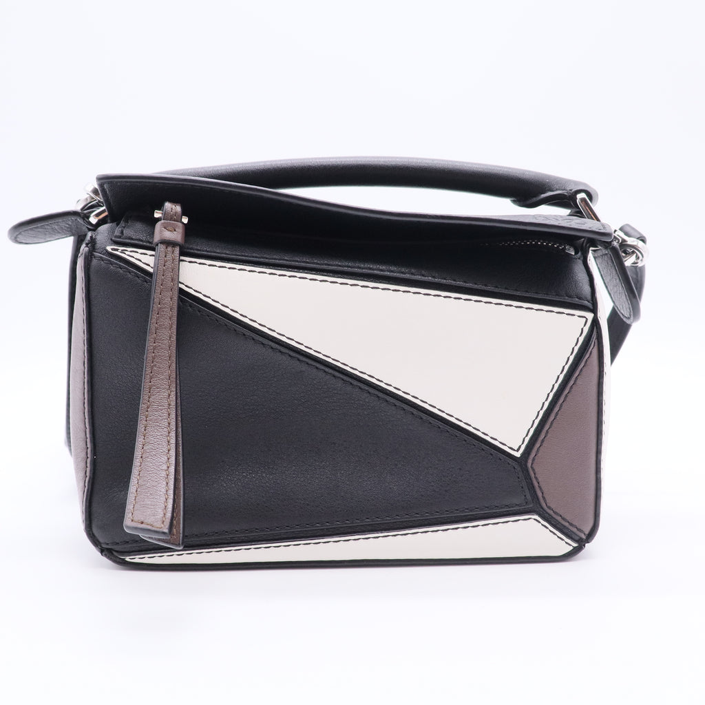 Calfskin Mini Puzzle Bag Black Taupe