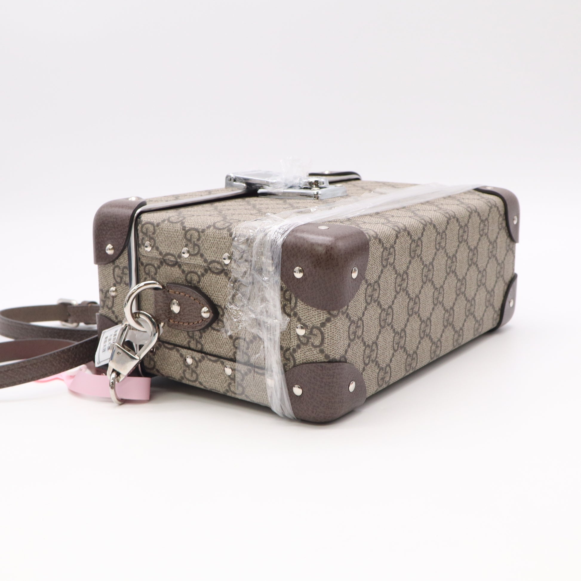 Gucci GG Supreme Monogram Globe-Trotter Beauty Case Brown twins LDJ5519