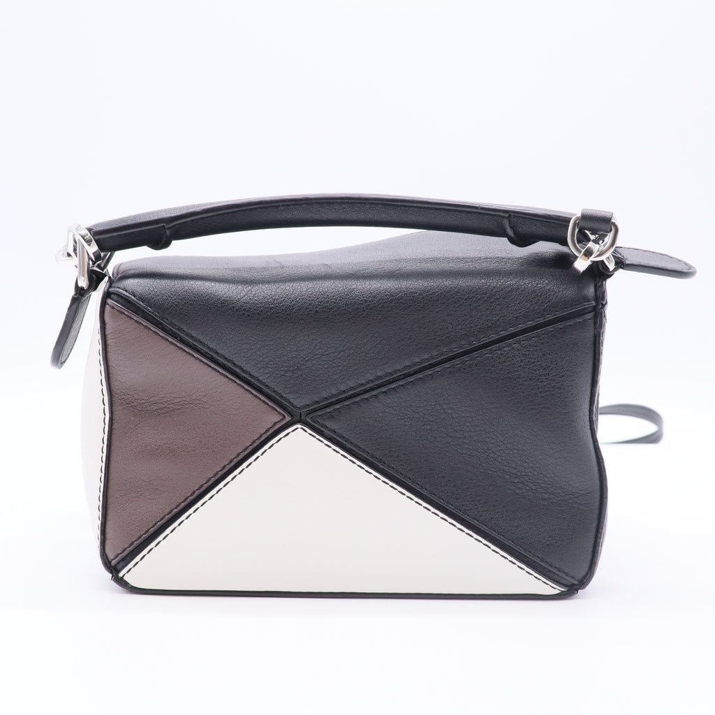 Calfskin Mini Puzzle Bag Black Taupe