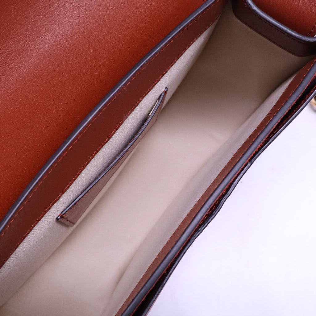 Chloe Brown Leather Tess Saddle Bag twins B20987