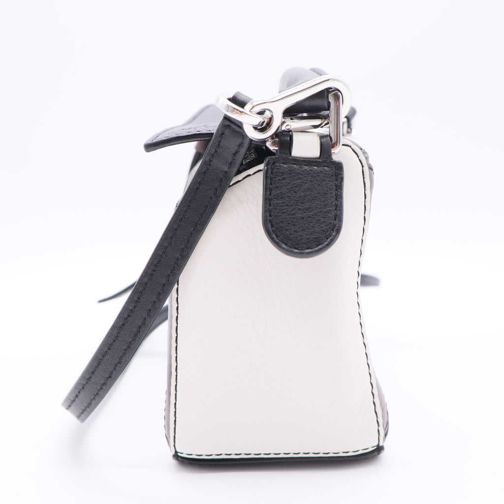 Calfskin Mini Puzzle Bag Black Taupe