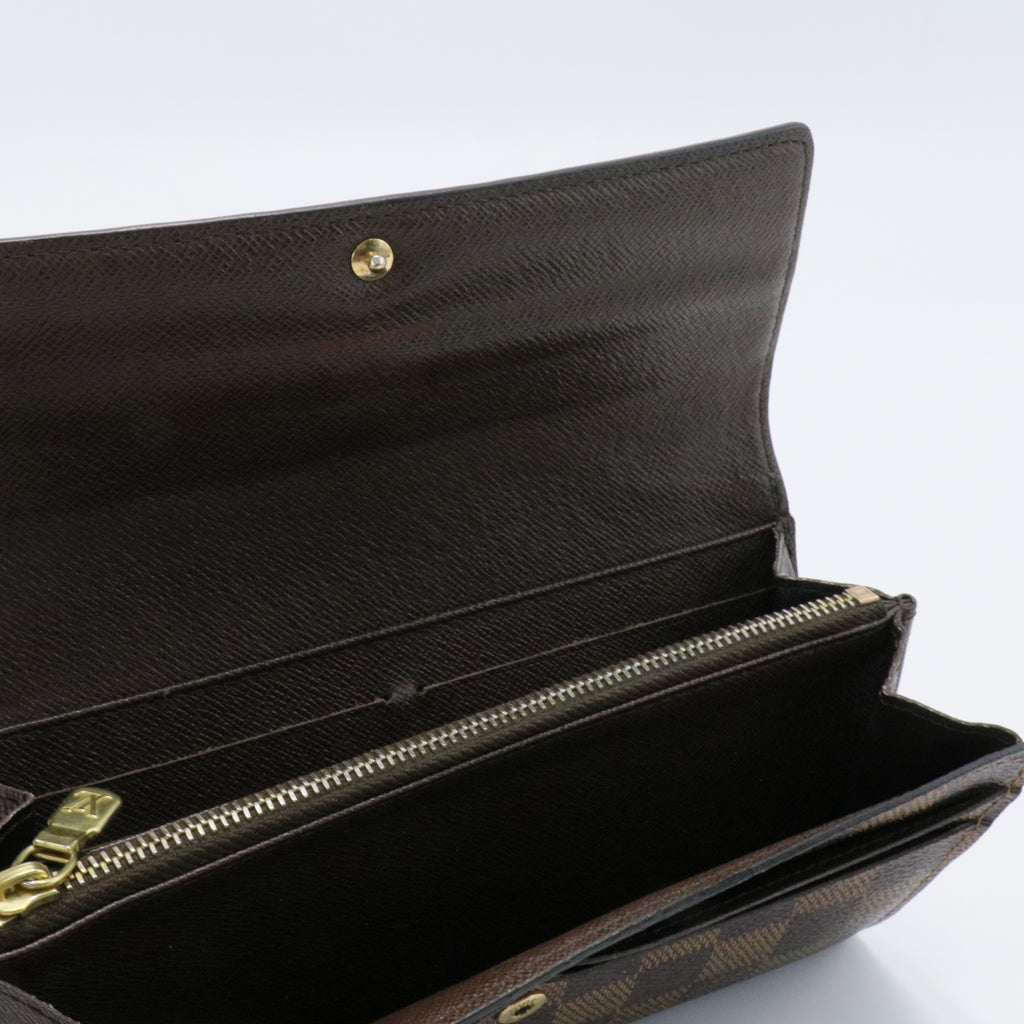 Damier Ebene Canvas Sarah Long Wallet