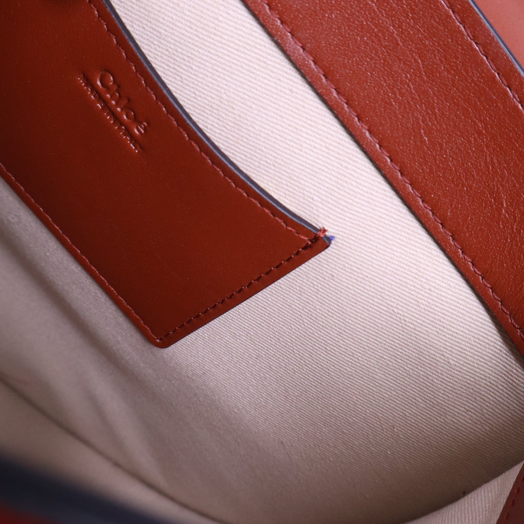 Chloe Brown Leather Tess Saddle Bag twins B20987