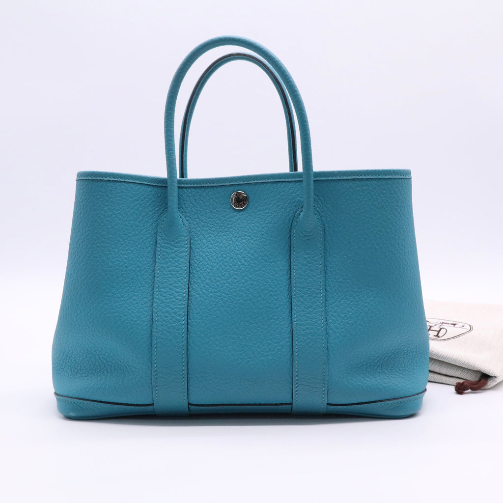 Hermès Garden Party 30 TPM Negonda leather shade Blue Zanzibar TwinsLDJ2714