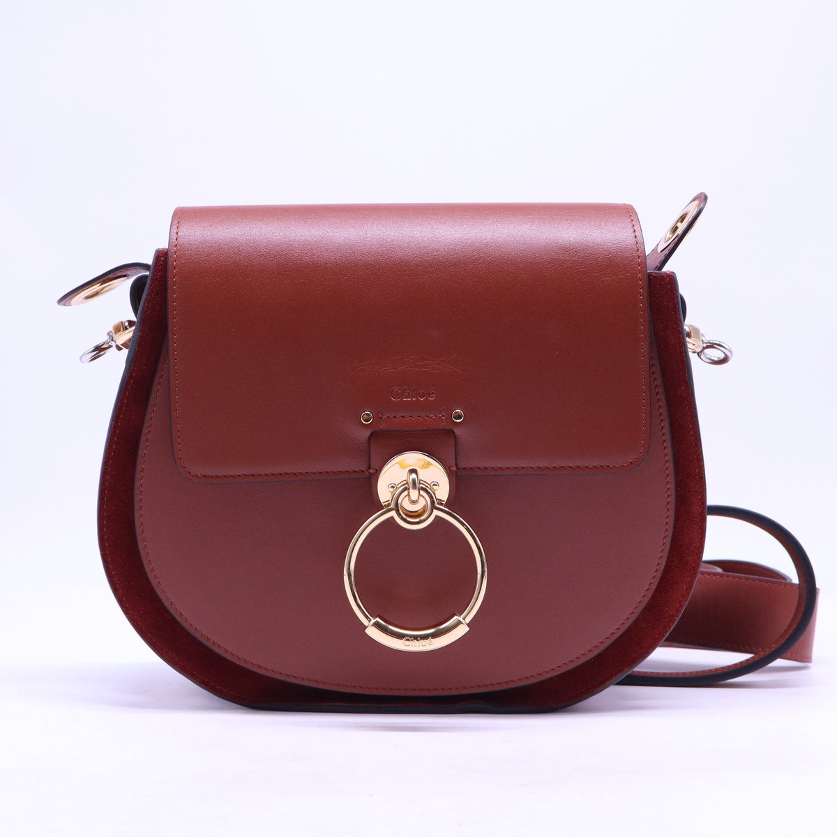 Chloe Brown Leather Tess Saddle Bag twins B20987