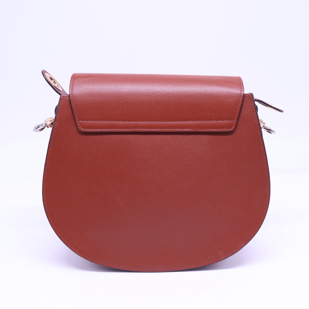 Chloe Brown Leather Tess Saddle Bag twins B20987