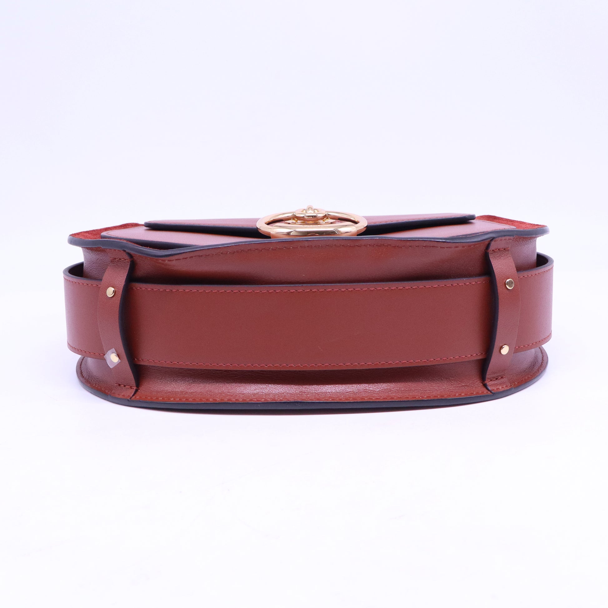 Chloe Brown Leather Tess Saddle Bag twins B20987