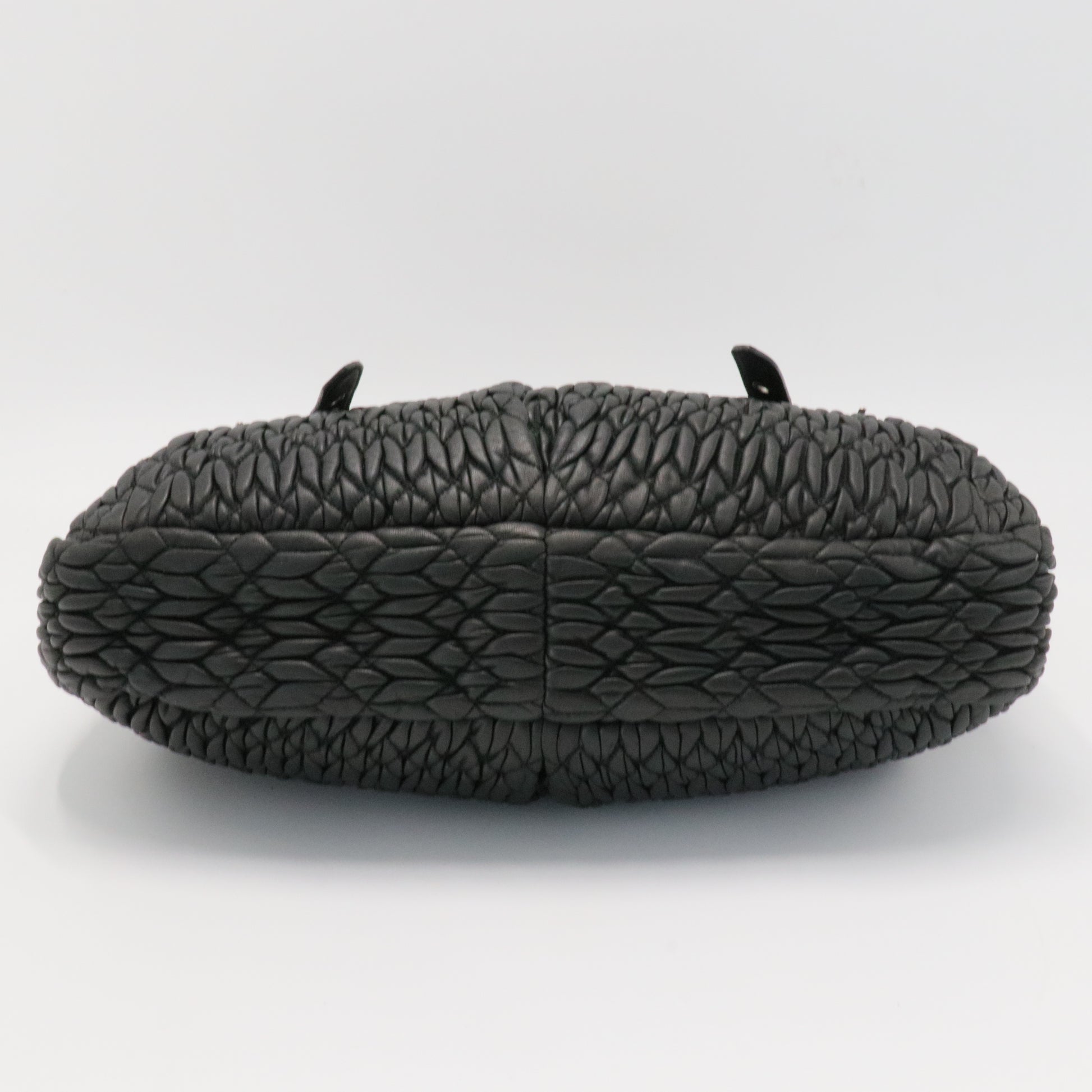 Black Matelasse Leather Turnlock Flap Hobo