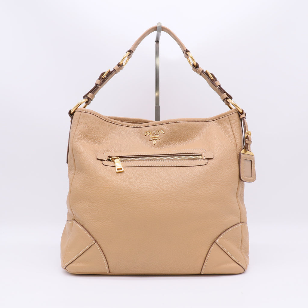 Prada Vitello Daino Leather Hobo Bag Twins B22987
