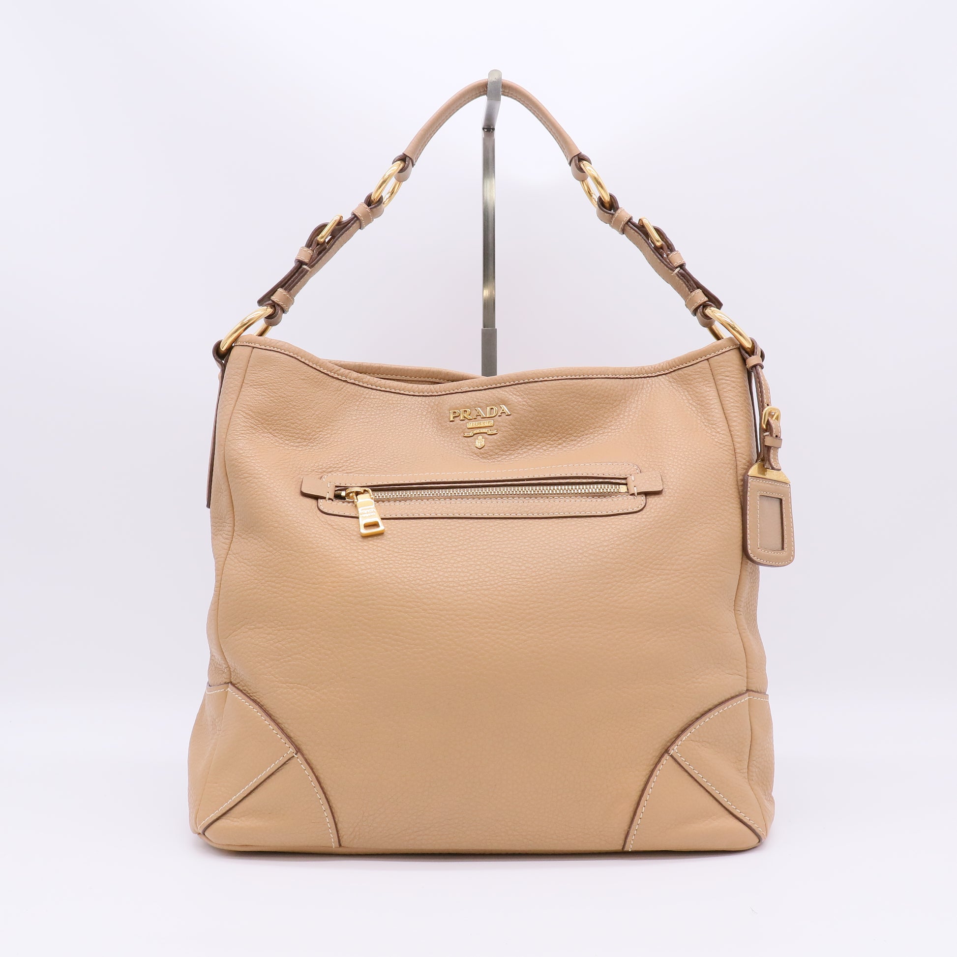 Prada Vitello Daino Leather Hobo Bag Twins B22987