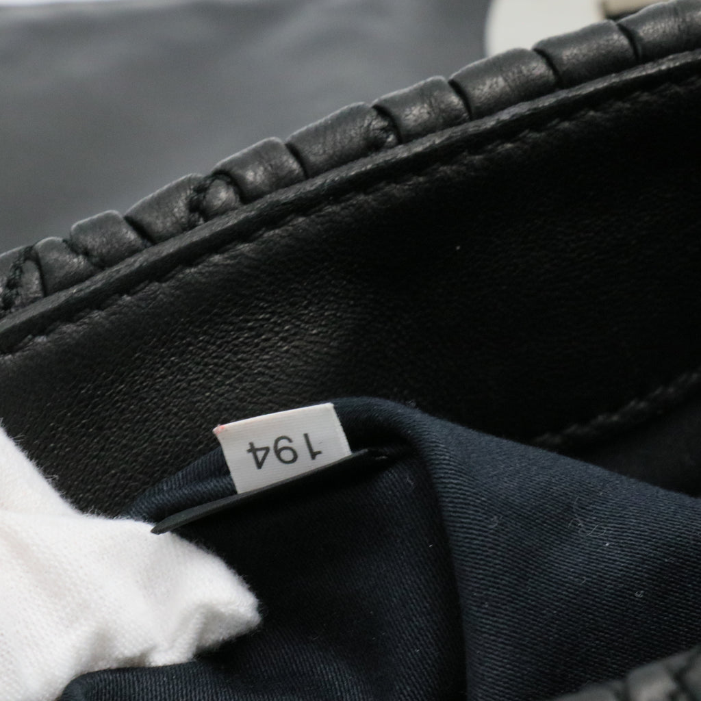 Black Matelasse Leather Turnlock Flap Hobo