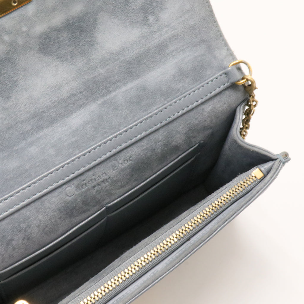 Lambskin Cannage Studded Dioraddict Wallet on Chain