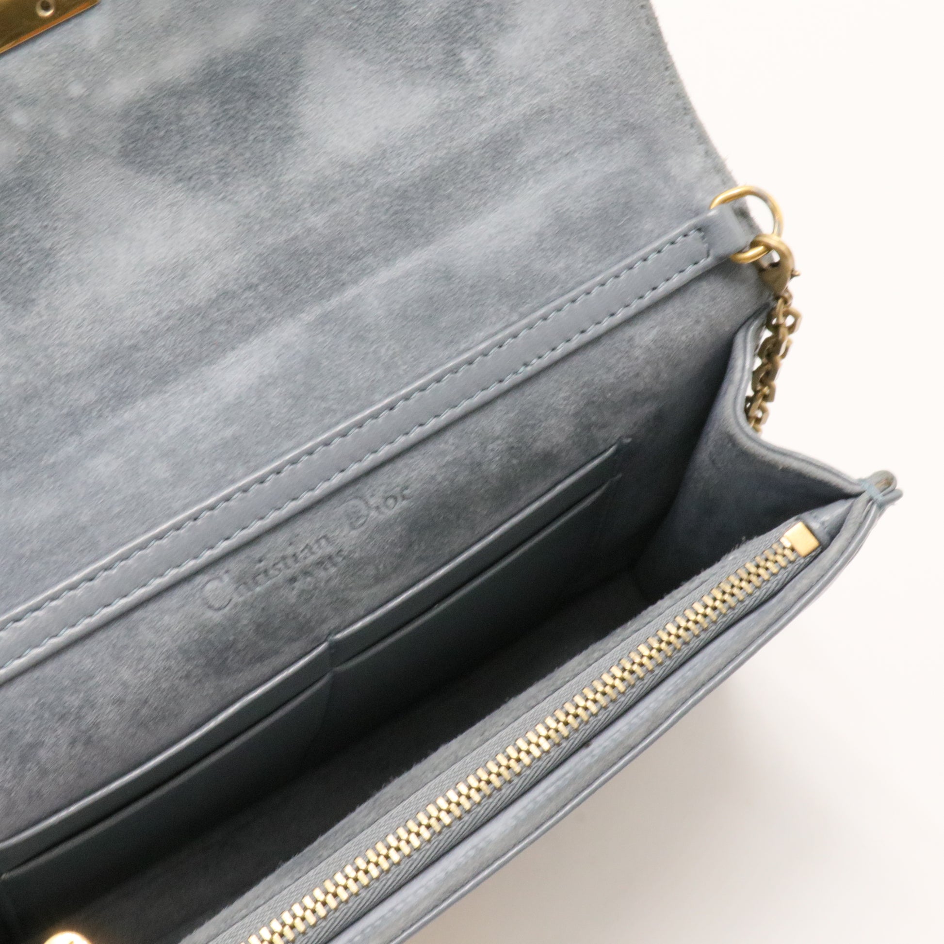 Lambskin Cannage Studded Dioraddict Wallet on Chain