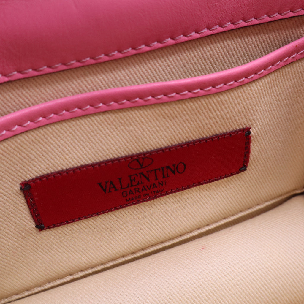 Vitello Mini Glam Lock Rockstud Flap Ninphea