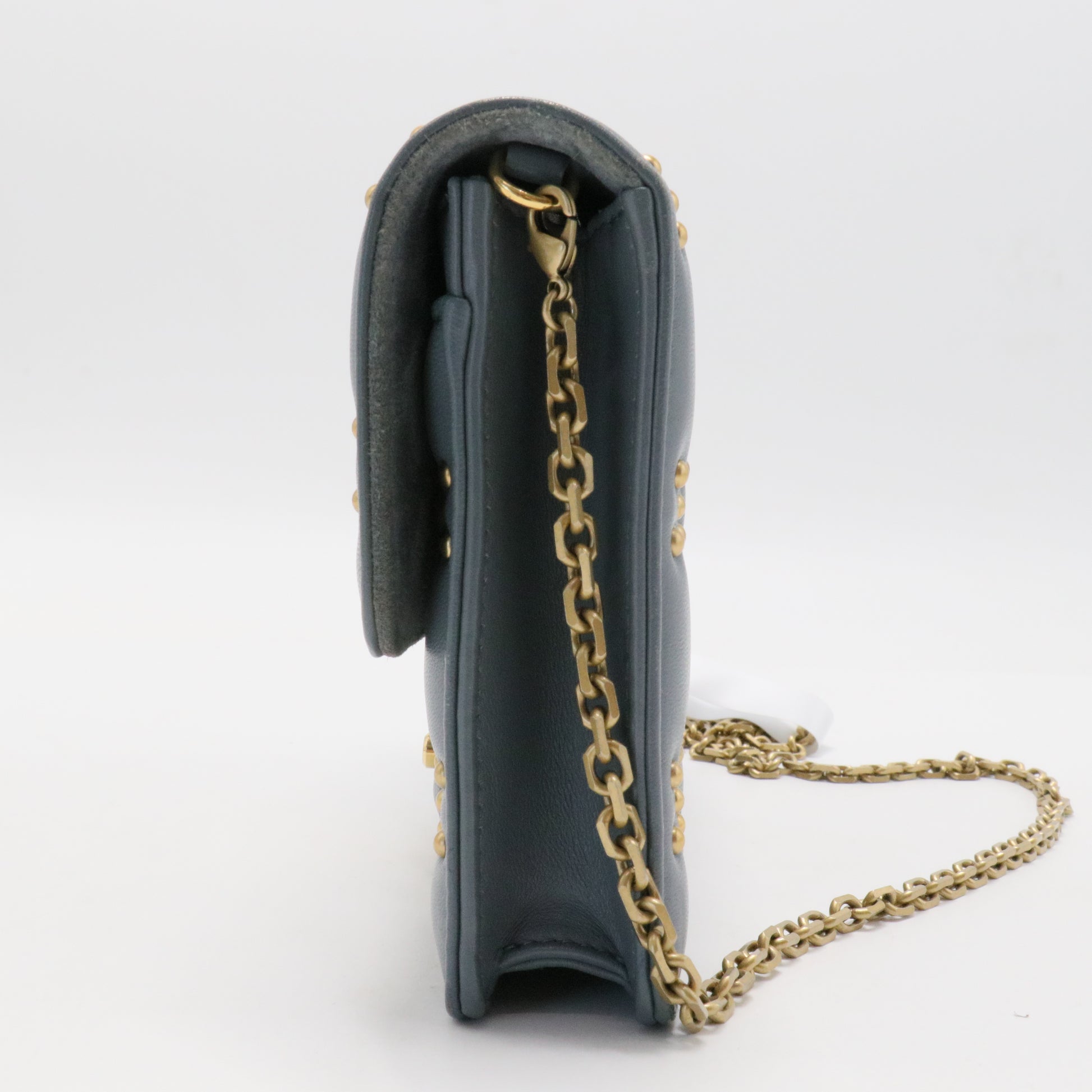 Lambskin Cannage Studded Dioraddict Wallet on Chain