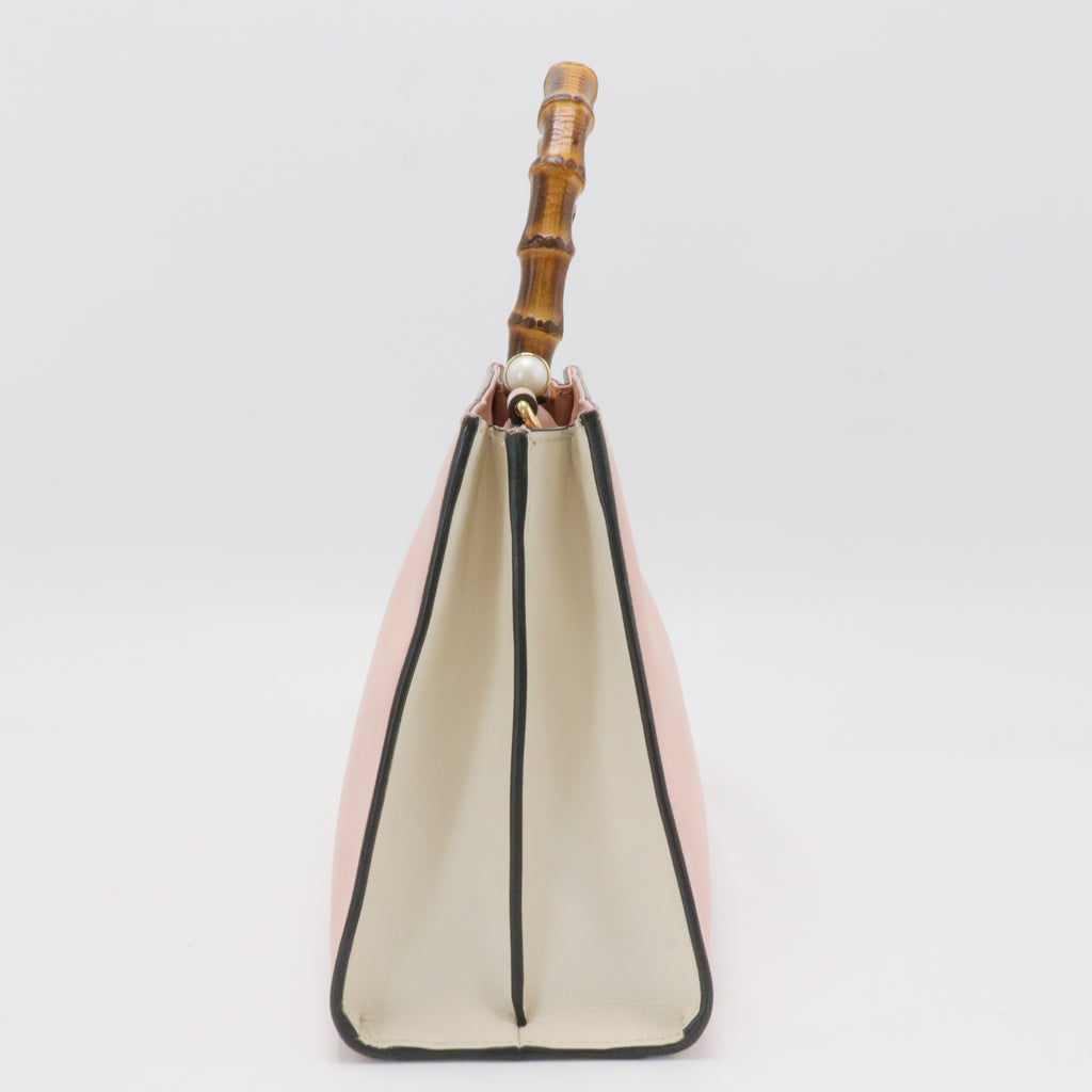 Leather Small Nymphaea Bamboo Tote
