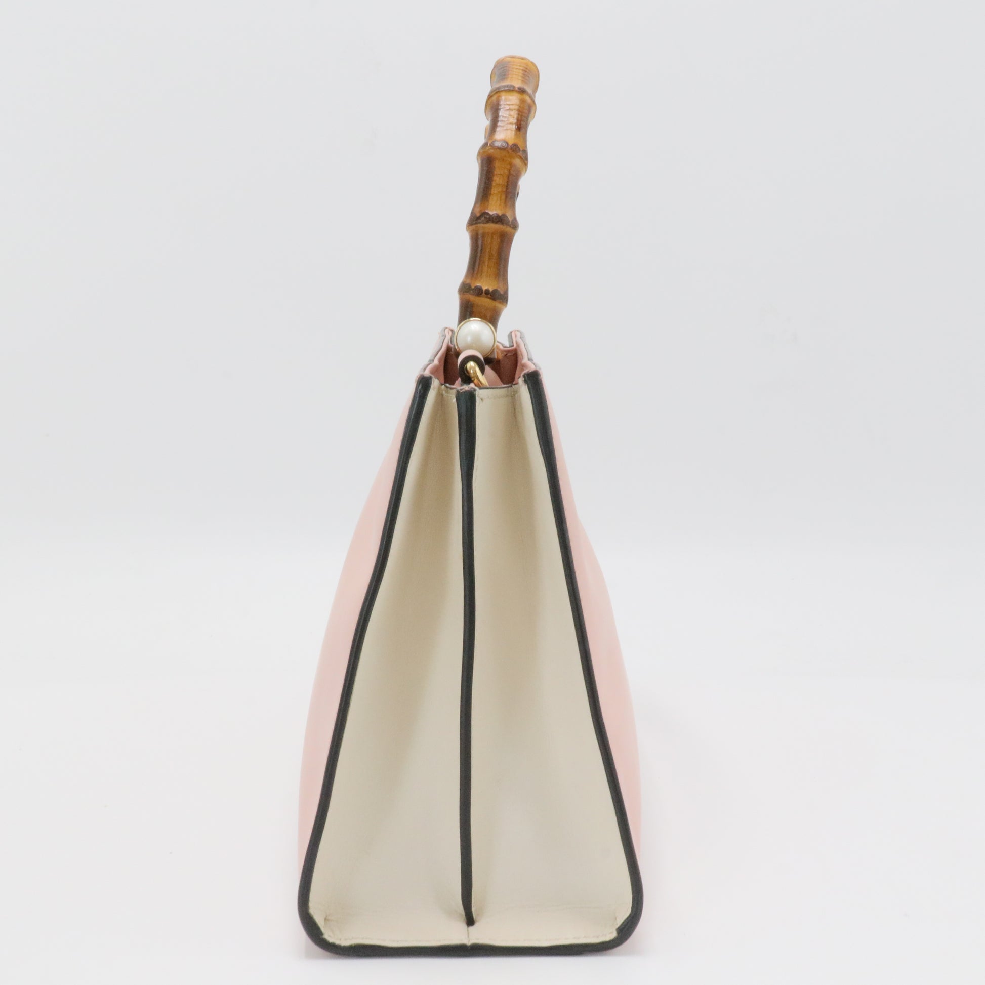 Leather Small Nymphaea Bamboo Tote