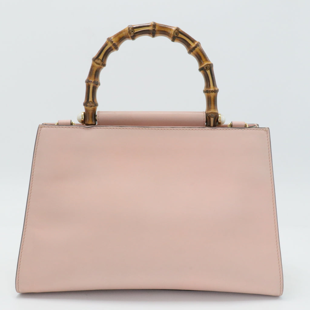 Leather Small Nymphaea Bamboo Tote