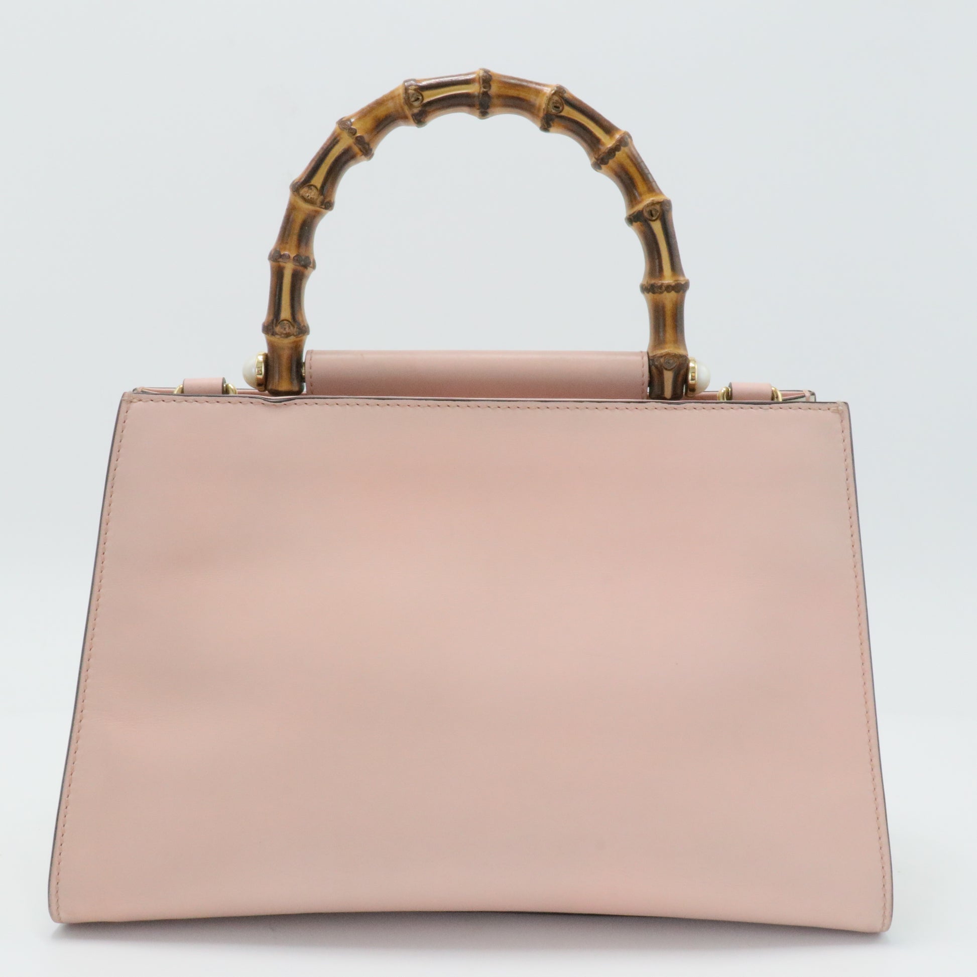 Leather Small Nymphaea Bamboo Tote
