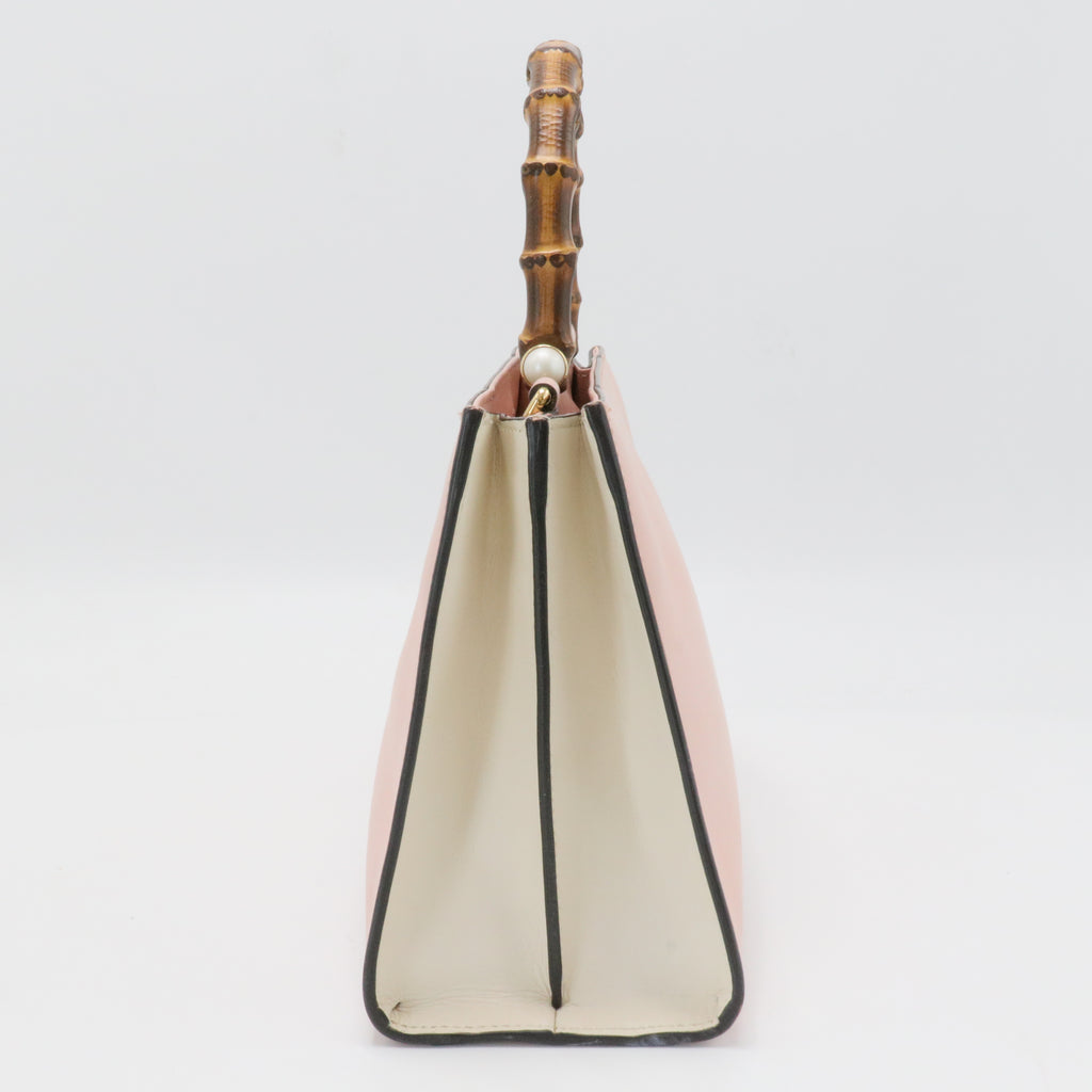 Leather Small Nymphaea Bamboo Tote
