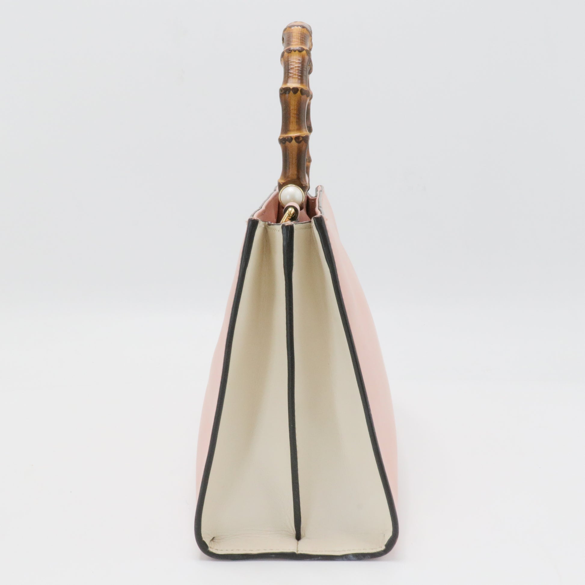 Leather Small Nymphaea Bamboo Tote
