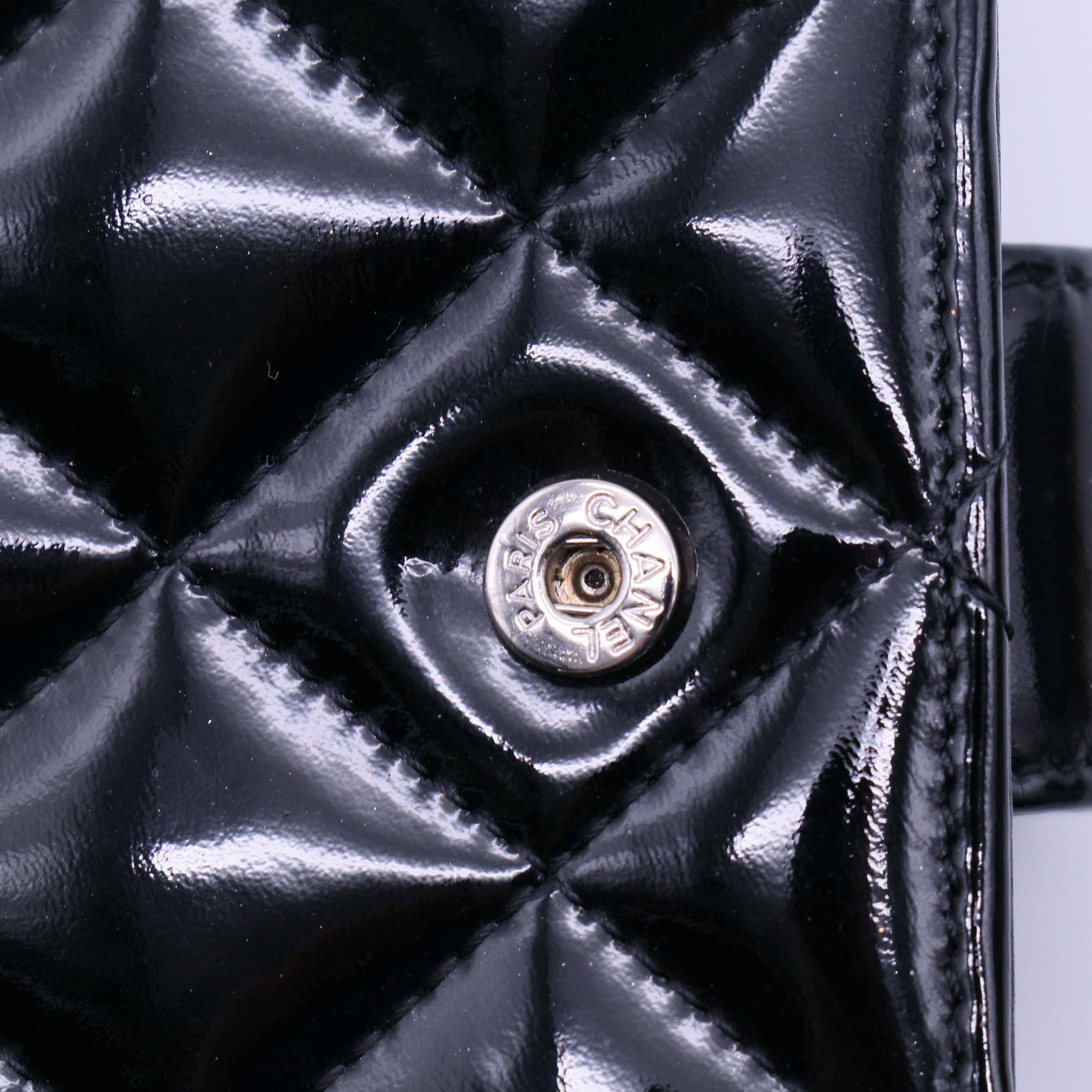 Chanel Brilliant Patent Quilted Flap Compact Wallet W21255