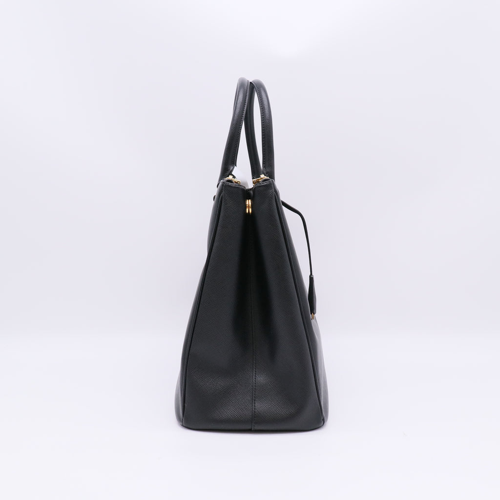 Double Zip Lux Tote Vernice Saffiano Leather Medium Twins B23173