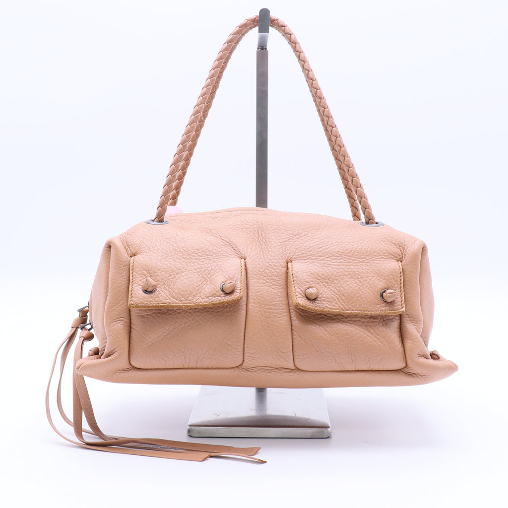 Bottega Veneta Tan Leather Iguila Satchel Bag twins