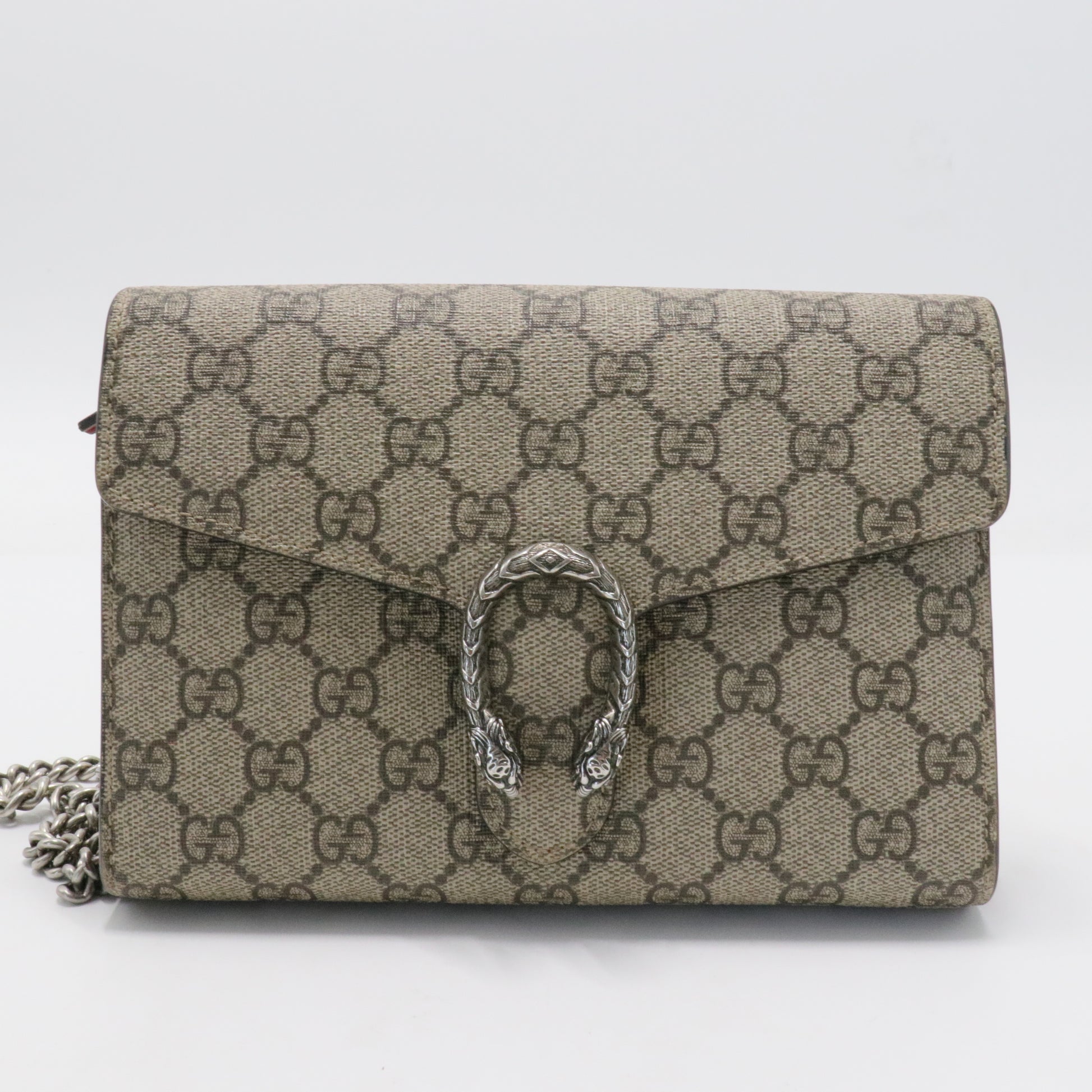 GG Supreme Monogram Mini Dionysus Chain Wallet